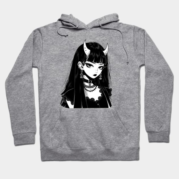 Black and White Demon Hoodie by DarkSideRunners